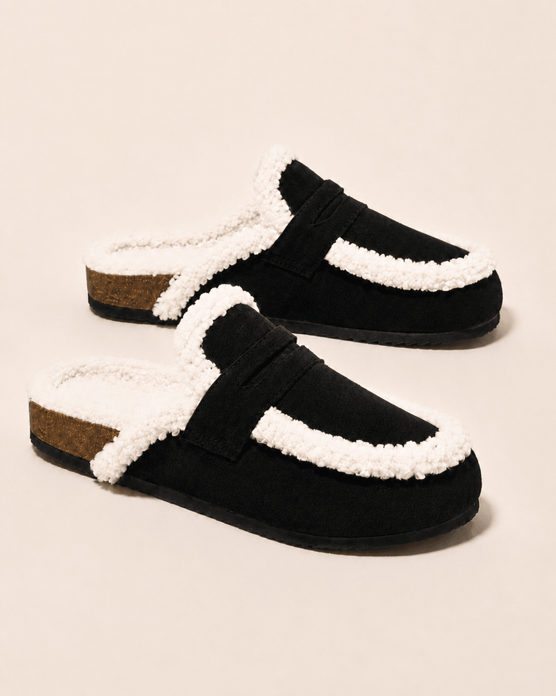 Suede Clog Levi Ivory Zwart