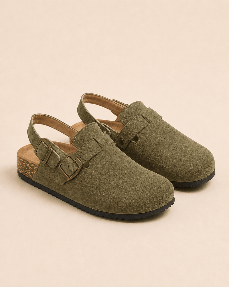 Suede Strap Clog Sage Olive (Limited)