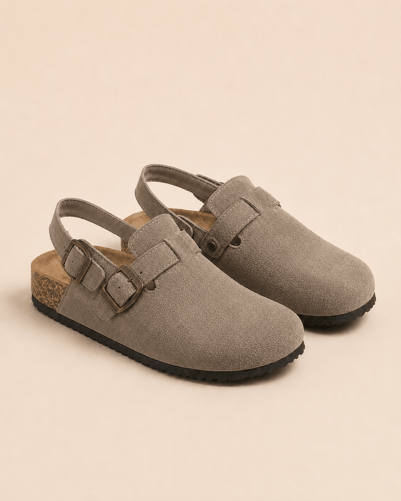 Suede Strap Clog Oat